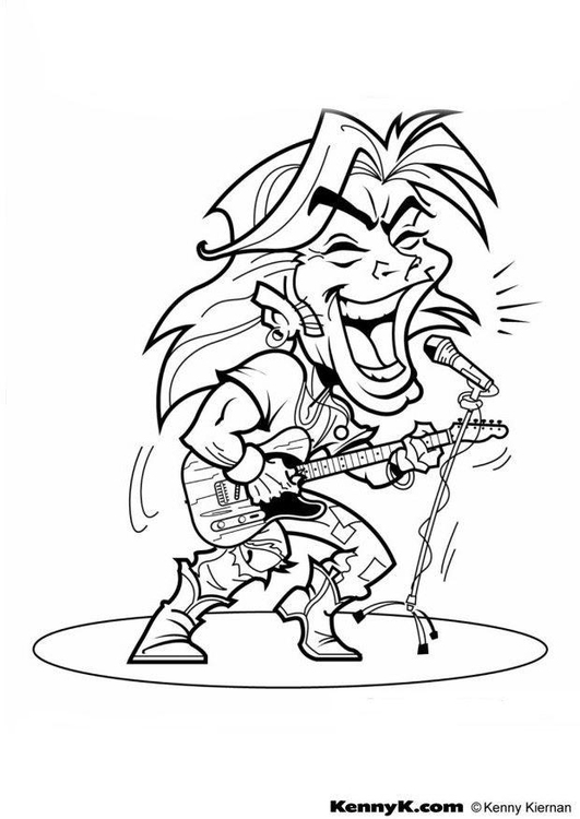 Disegno da colorare guitarra rock