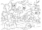 Disegni da colorare halloween cimitero