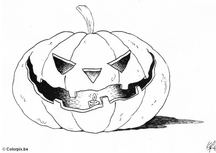 Disegno da colorare Halloween - zucca