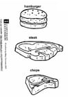 Disegni da colorare hamburger - bistecca - cotelette