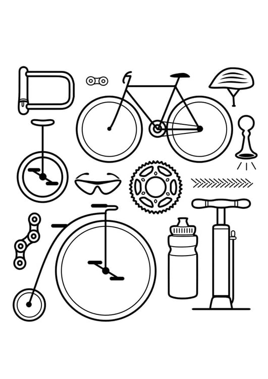 Disegno da colorare icone - bicicletta