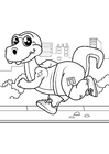 Disegni da colorare il dinosauro fa jogging