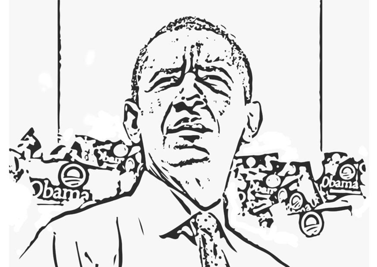 Disegno da colorare Il presidente Barack Obama