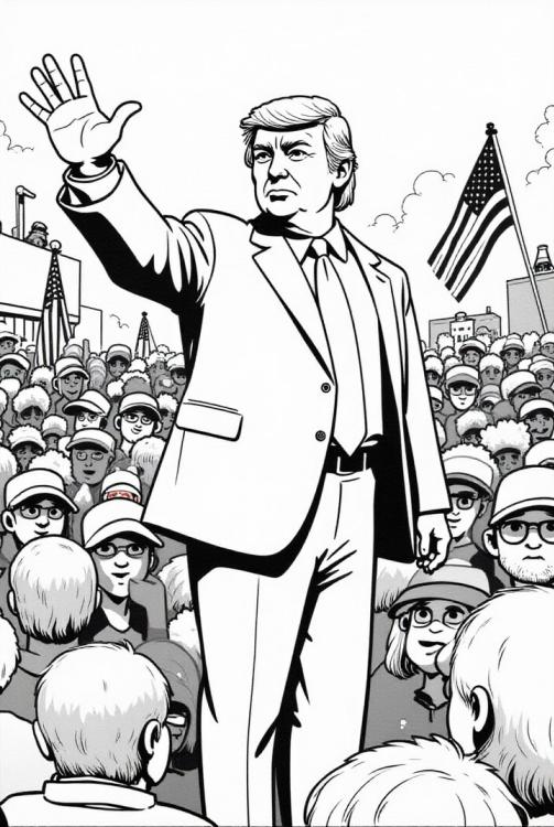 Il presidente Donald Trump con i sostenitori