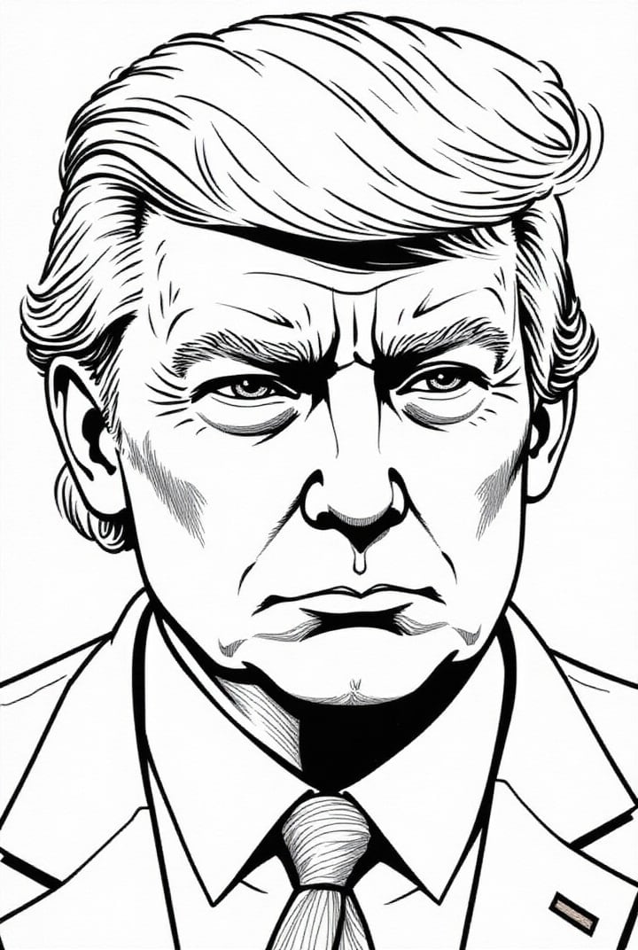 Disegno da colorare Il presidente Donald Trump 