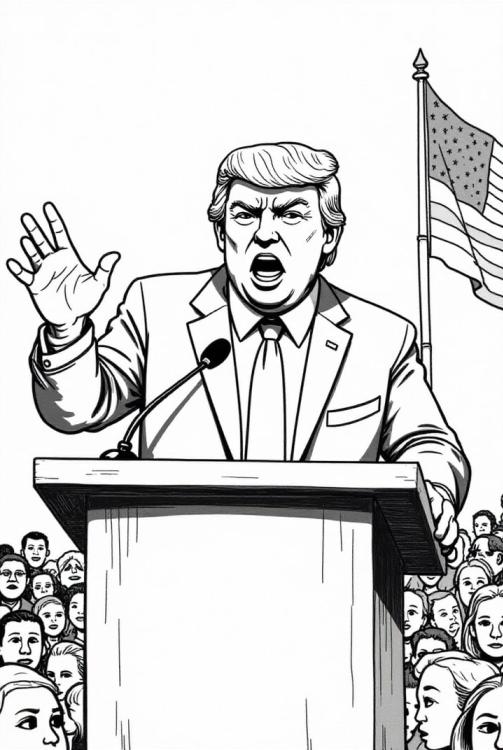 Il presidente Donald Trump si rivolge alla folla