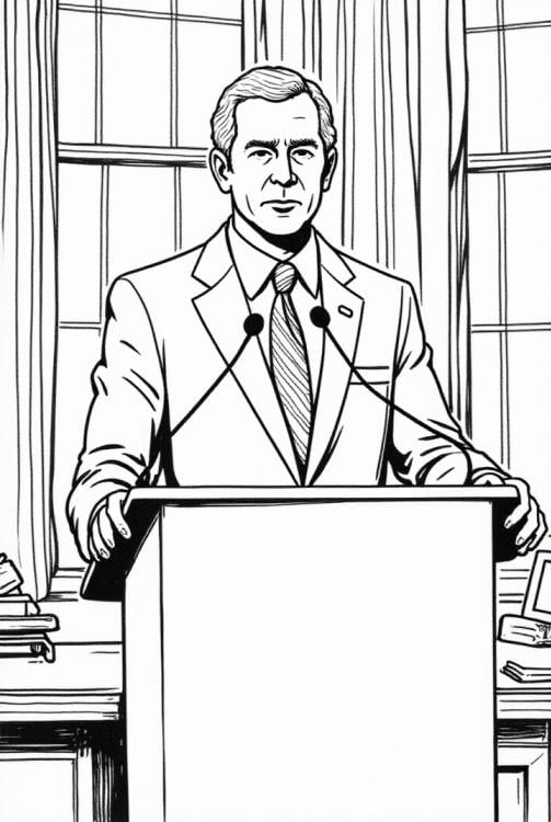 Il presidente George W. Bush tiene un discorso
