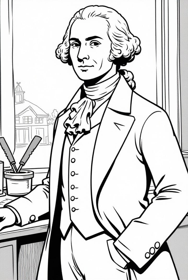 Disegno da colorare Il presidente George Washington