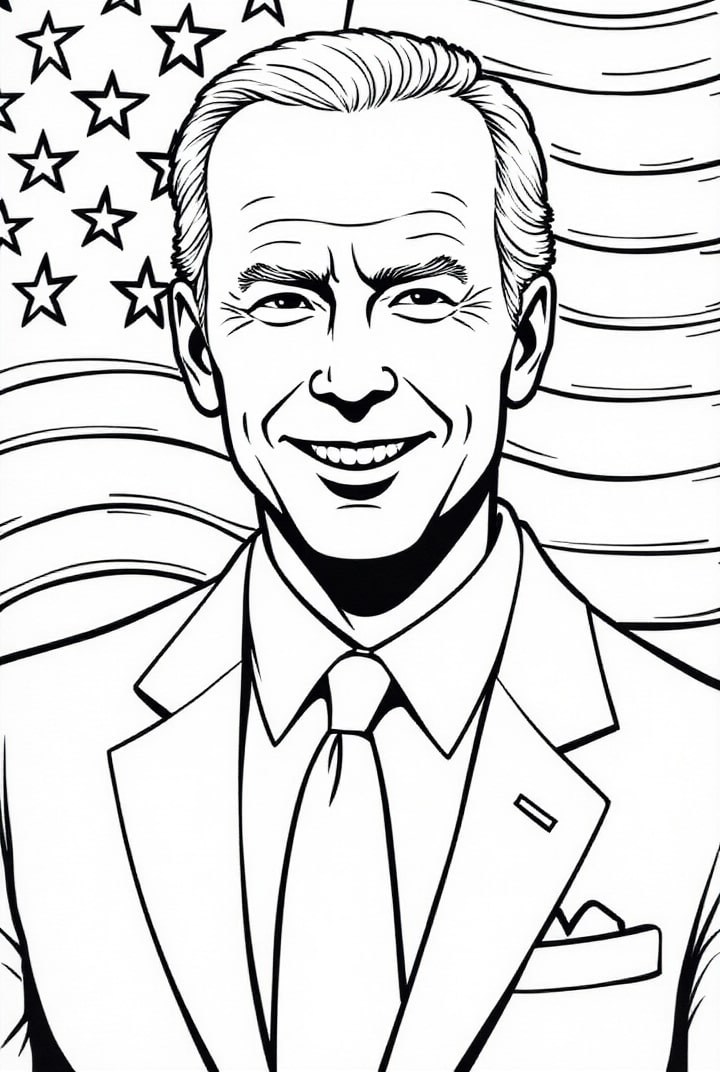 Disegno da colorare Il presidente Joe Biden