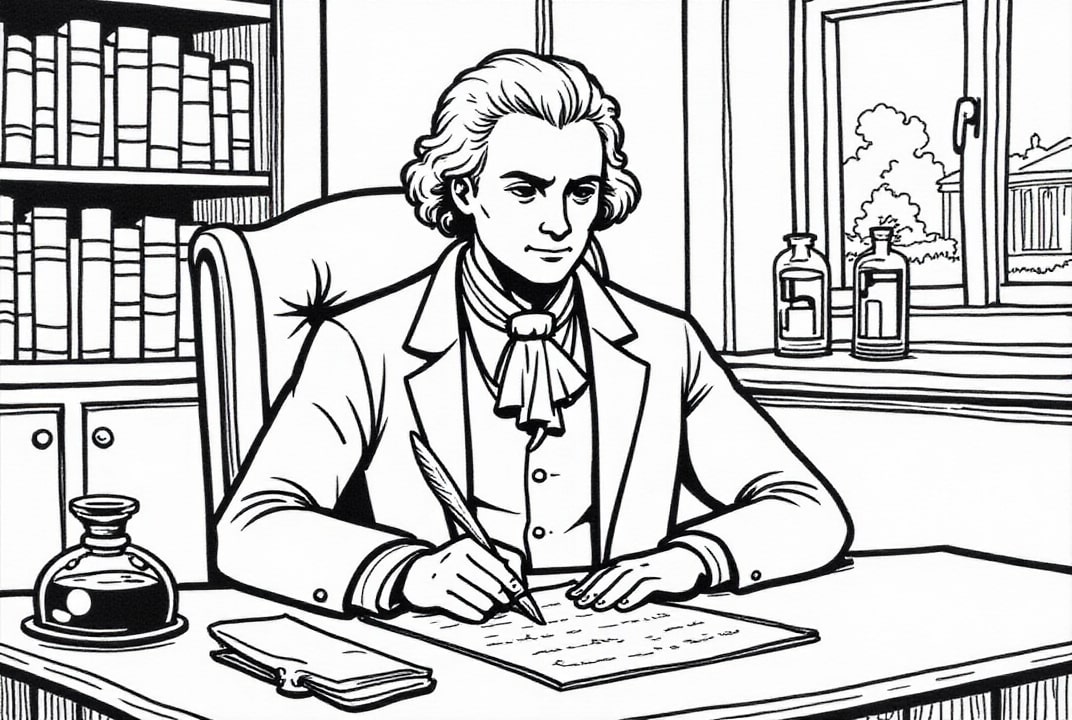 Disegno da colorare Il presidente Thomas Jefferson