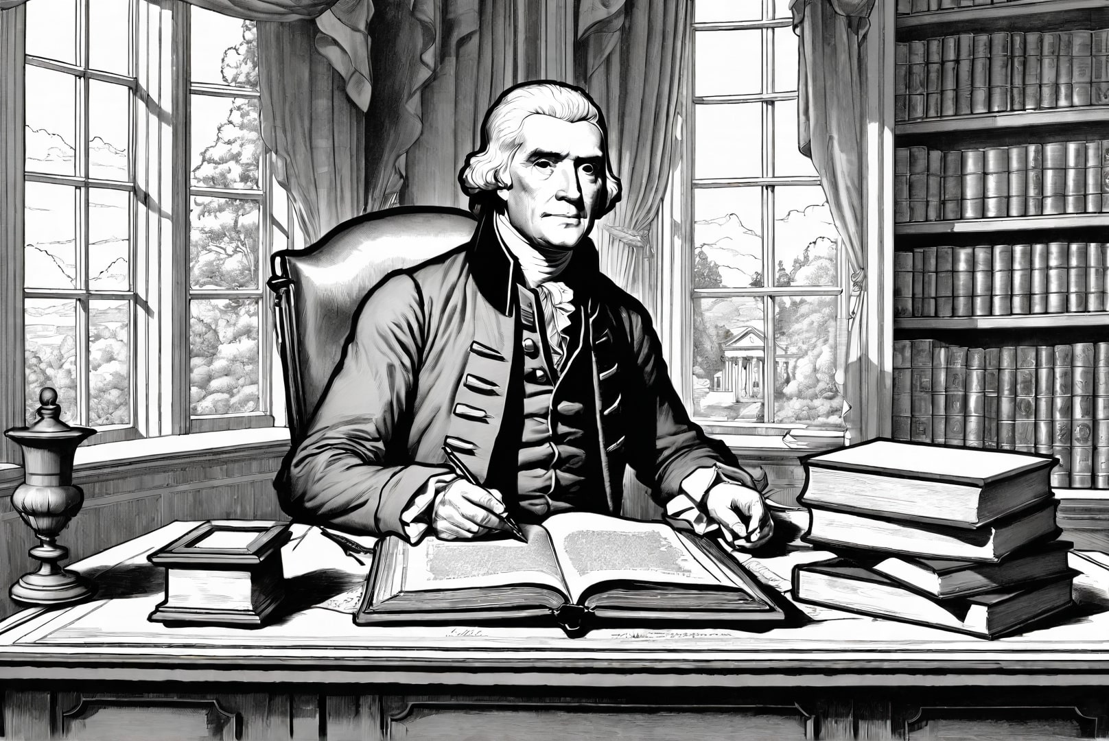 Disegno da colorare Il presidente Thomas Jefferson
