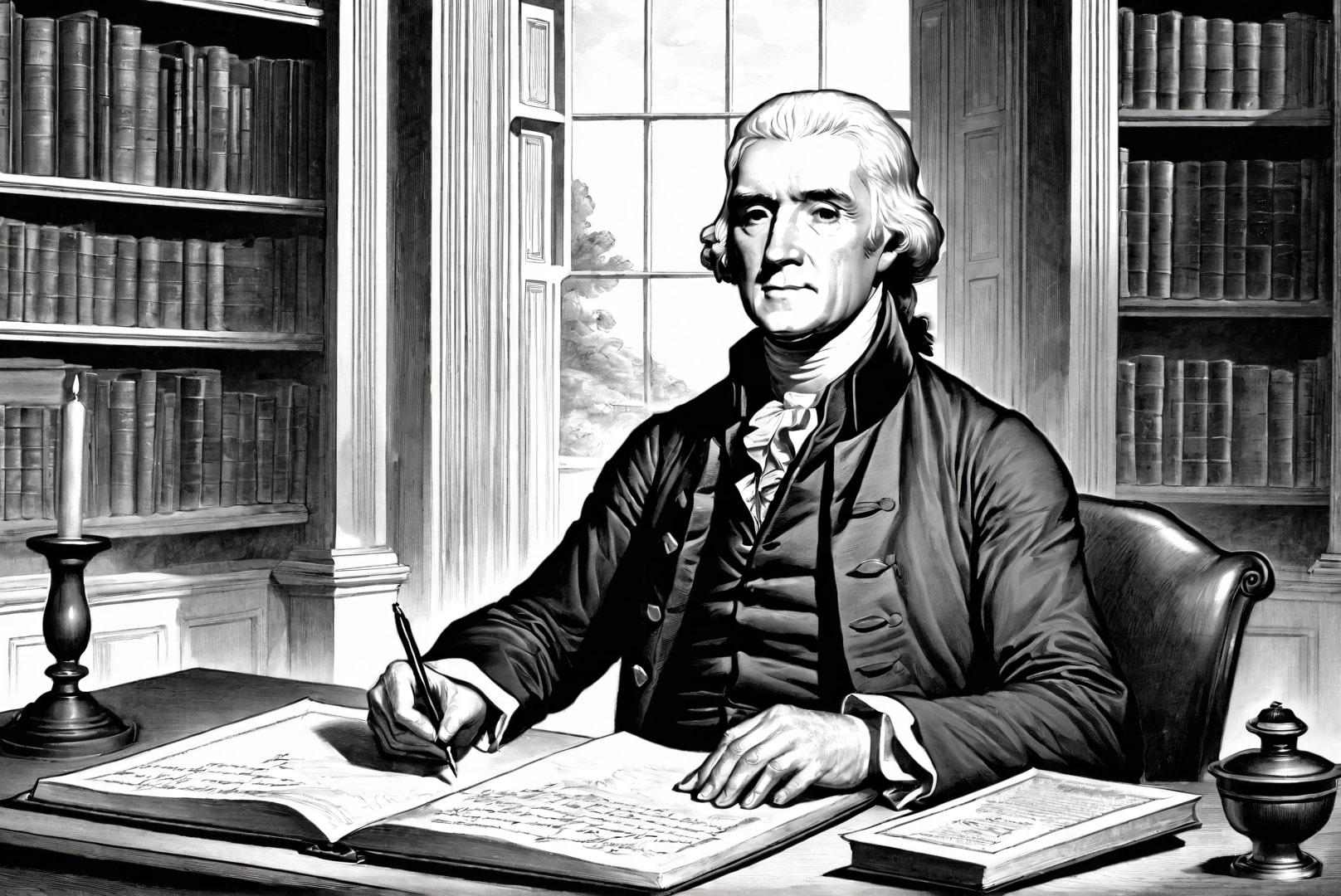 Disegno da colorare Il presidente Thomas Jefferson