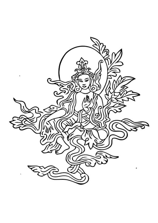 Disegno da colorare immagine Budda