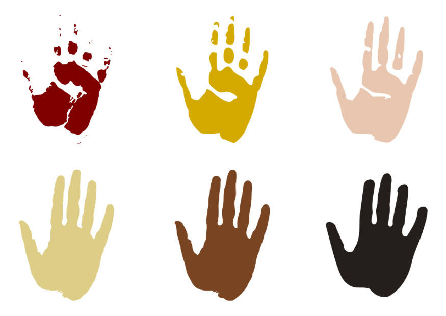 Disegno da colorare impronte di mani