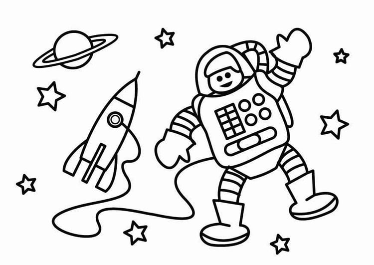 Disegno da colorare l'astronauta