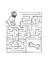 Disegni da colorare labirinto - cane
