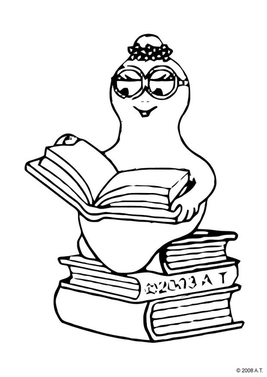 Disegno da colorare leggere - barbapapa