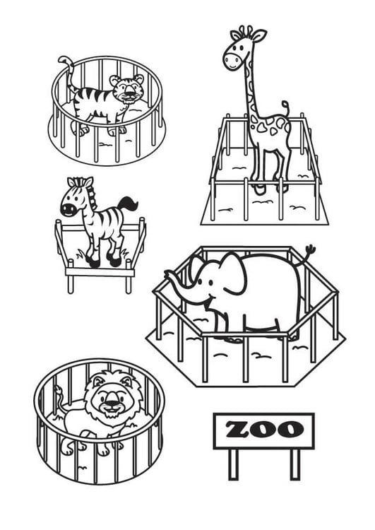 Disegno da colorare lo zoo
