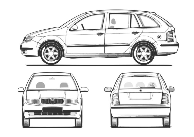 Disegno da colorare macchina  - fabia