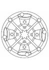Disegno da colorare mandala natalizia