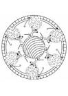 Disegno da colorare mandala natalizia