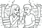 mangiare il gelato al parco