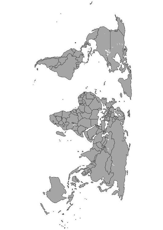 mappa del mondo con frontiere