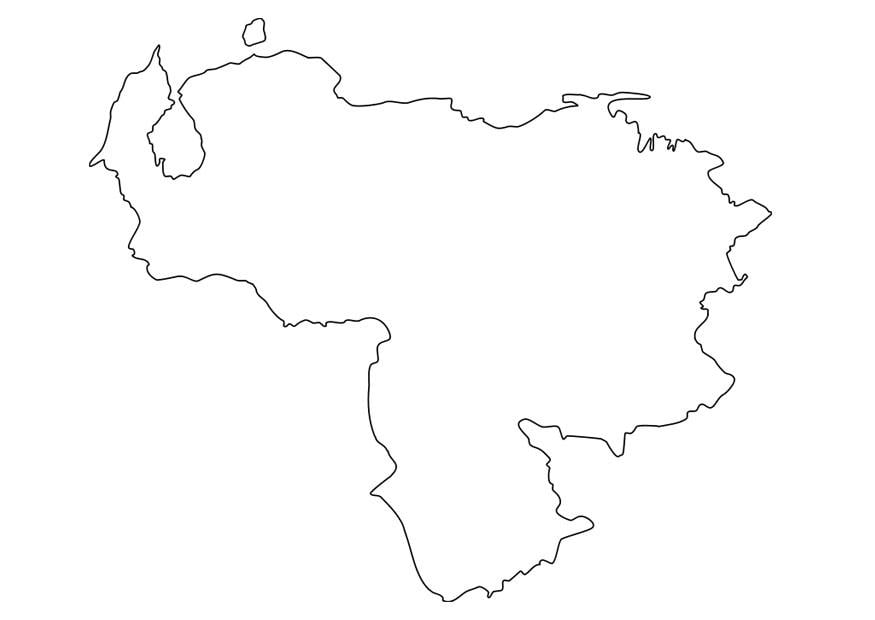 Disegno da colorare mappa del Venezuela