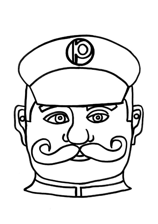 Disegno da colorare maschera poliziotto