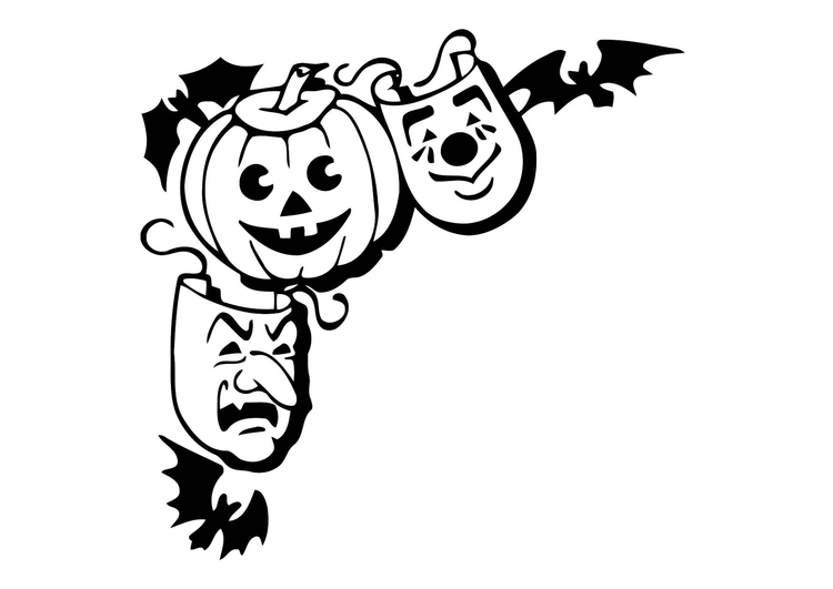 disegno da colorare maschere halloween  disegni da