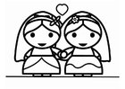 Disegno da colorare matrimonio gay tra donne - Holebi