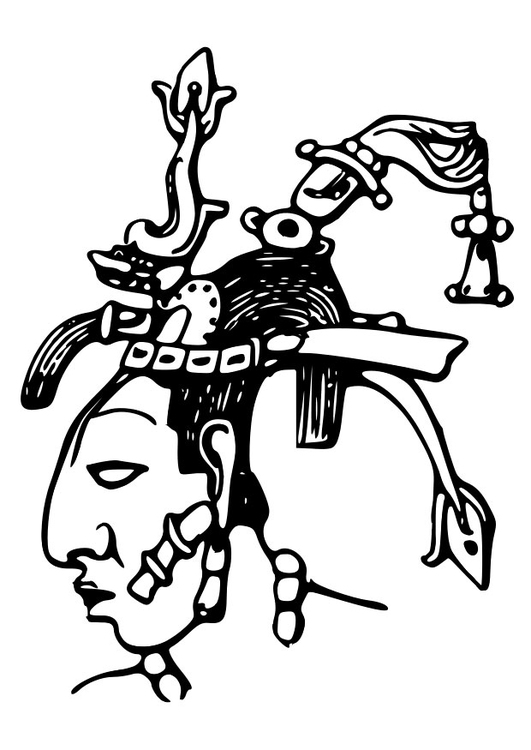 Disegno da colorare Maya - Pacal
