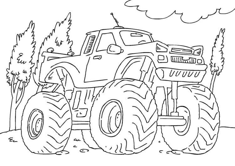 Disegno da colorare monster truck