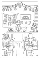 Disegno da colorare natale a scuola