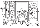 disegno-da-colorare negozio di animali