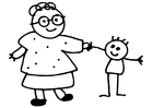 Disegni da colorare nonna e nipote