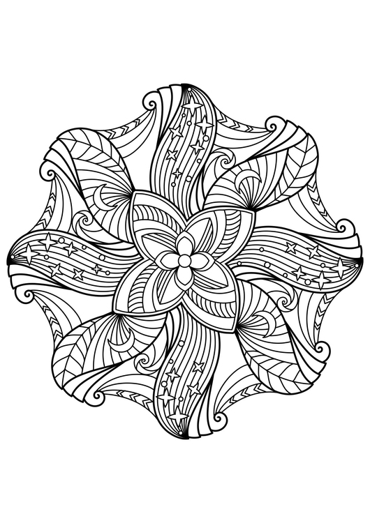 Disegno da colorare notte di mandala