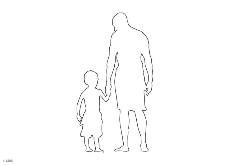 Disegno da colorare padre e figlio
