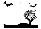 Disegni da colorare paesaggio di Halloween