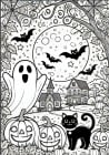 Disegno da colorare Paesaggio di Halloween