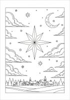 Paesaggio natalizio con stelle