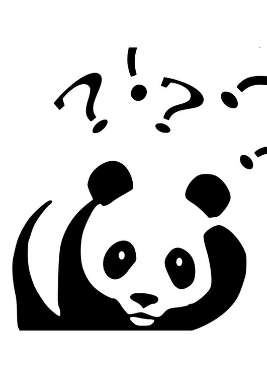 Disegno da colorare panda che ha delle domande