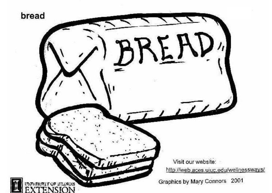 Disegno da colorare pane
