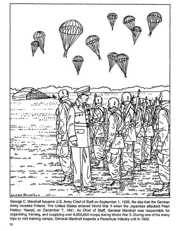 Disegno da colorare paracadutisti