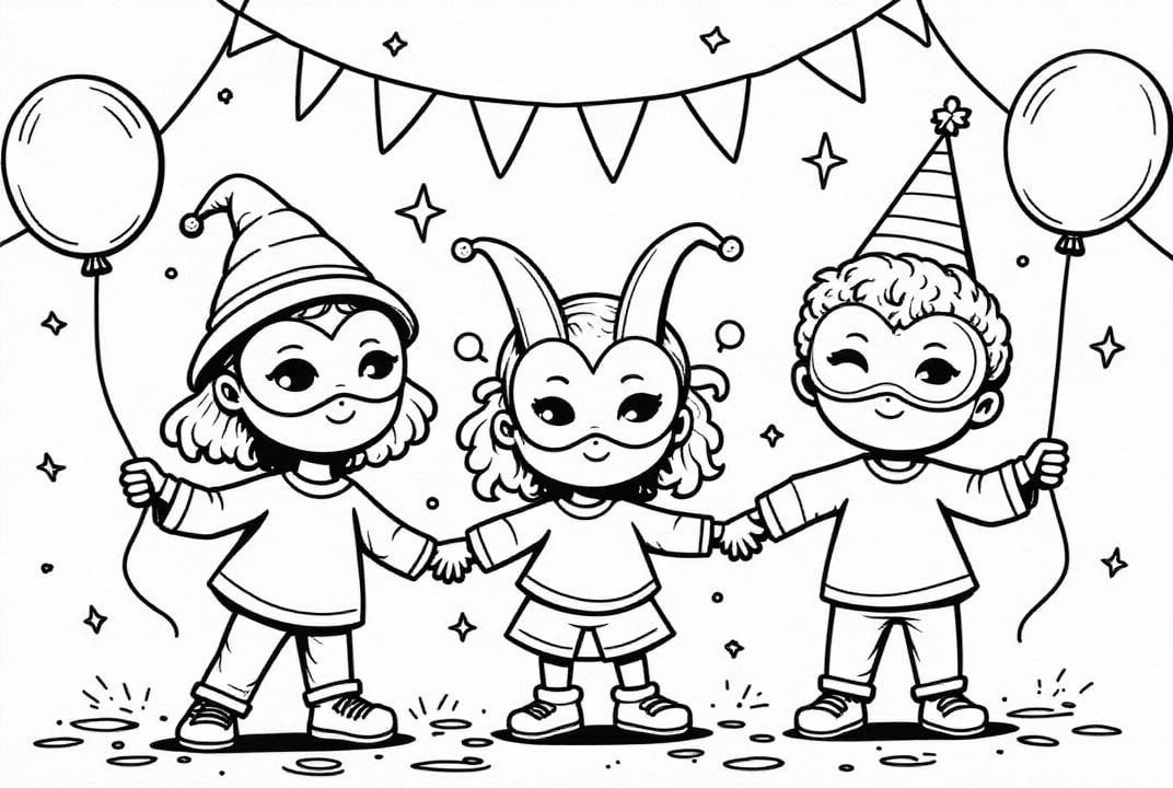 Disegno da colorare passato per carnevale