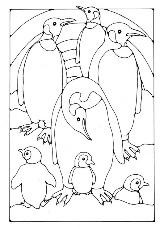 Disegno da colorare pinguini