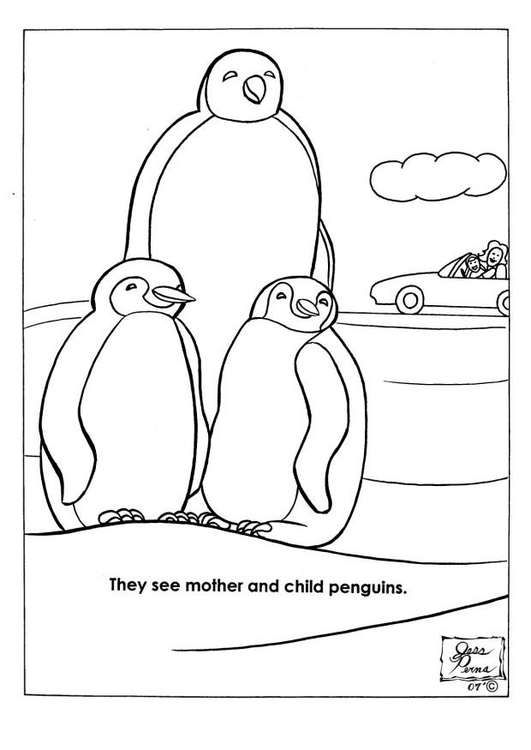 Disegno da colorare pinguini