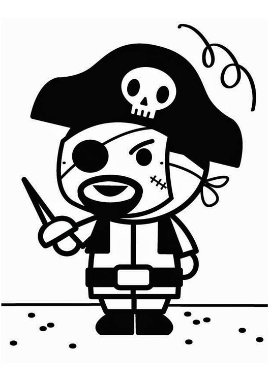 Disegno da colorare pirata di carnevale