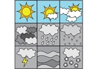 Disegno da colorare pittogrammi meteo 3