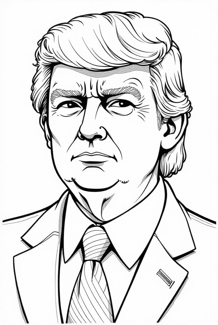 Disegno da colorare Presidente Trump 